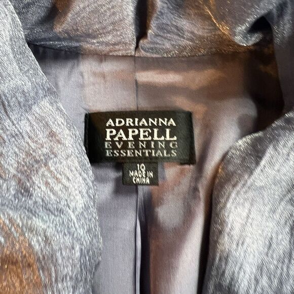 Adrianna Papell Evening Essentials Blazer Grey Rayon Blend Women's Size 10 - Picture 3 of 5